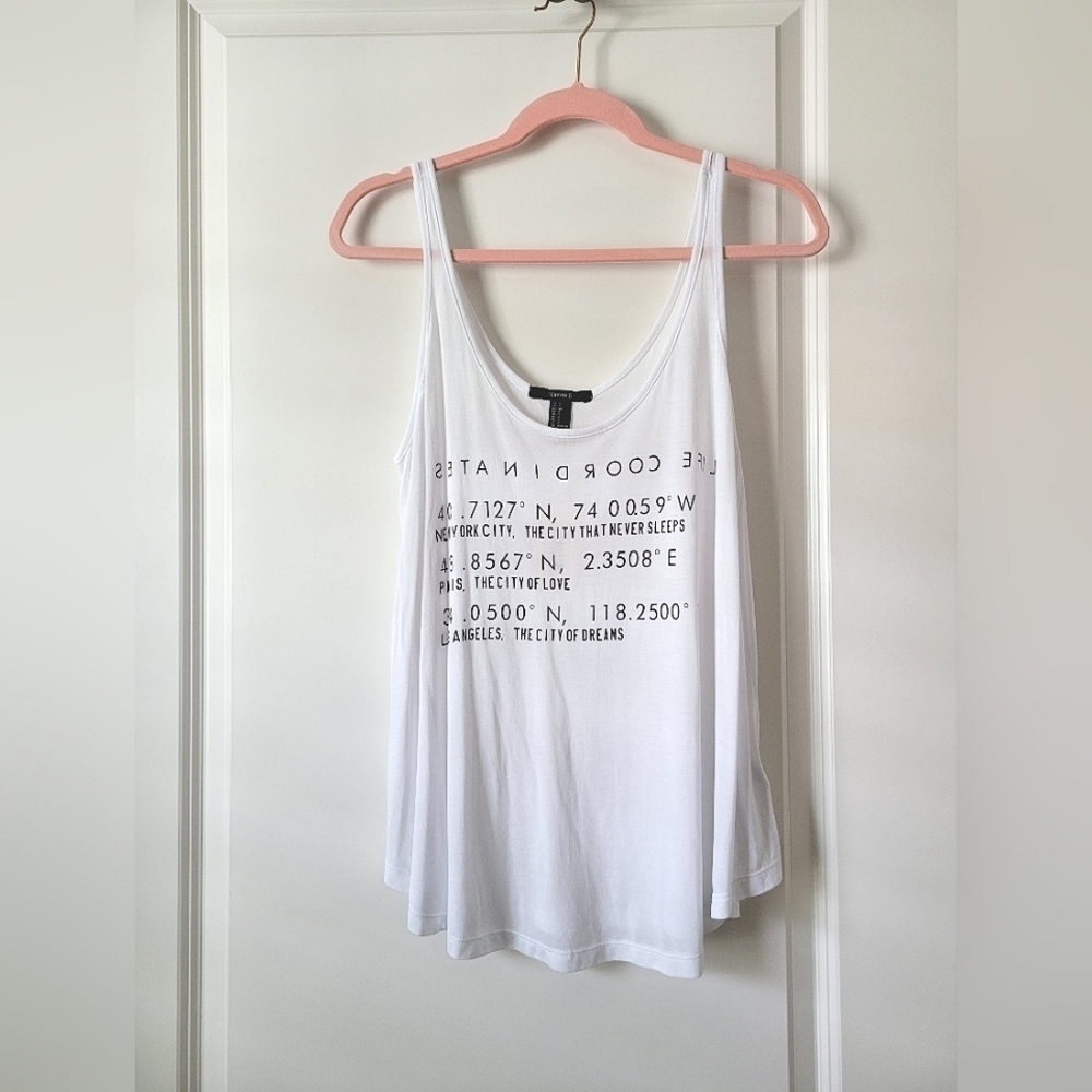 NWT Life Coordinates NYC LA Paris Swing Tank White Small